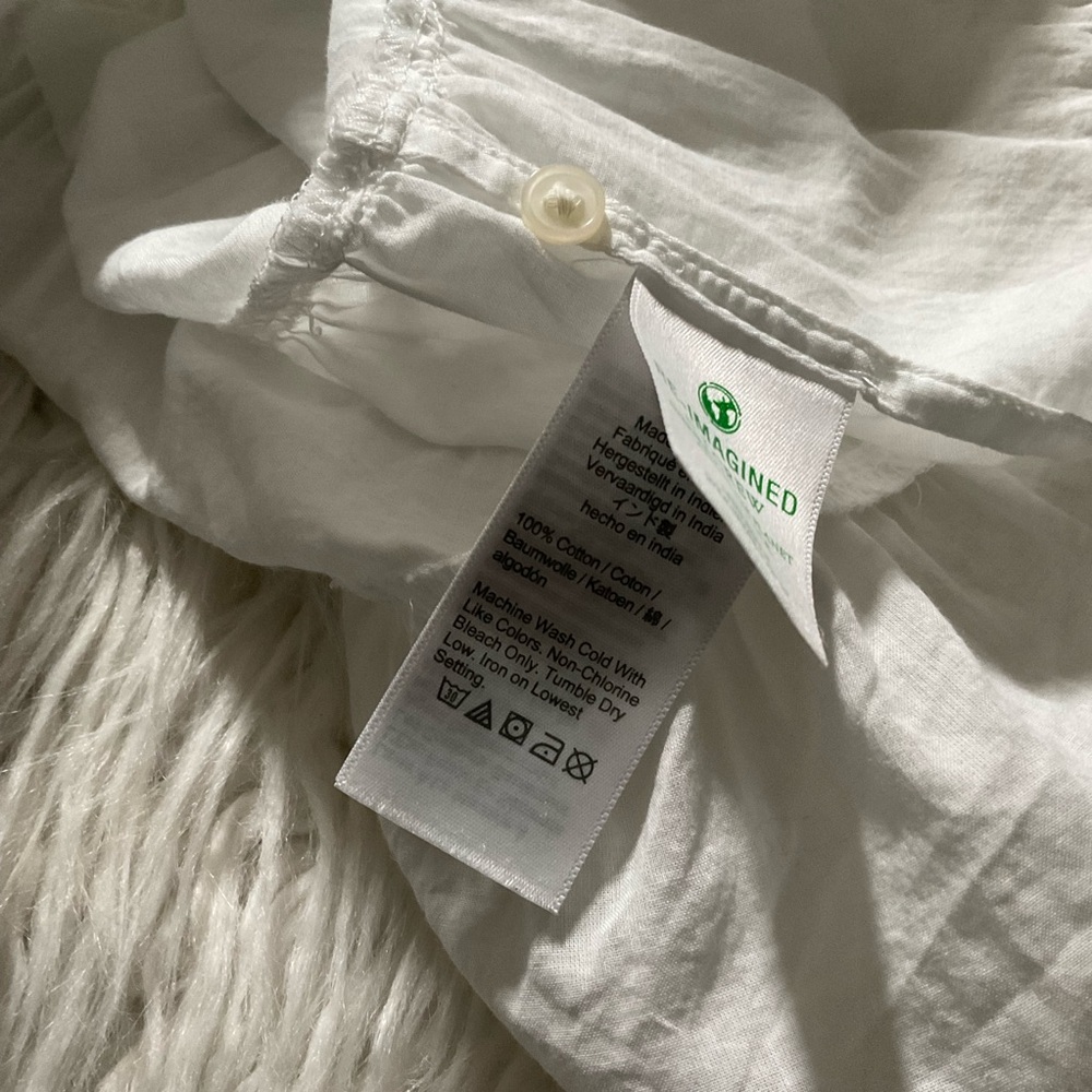 J Crew Button-front tiered cover-up dress in cotton voile in white‎ - Picture 4 of 5